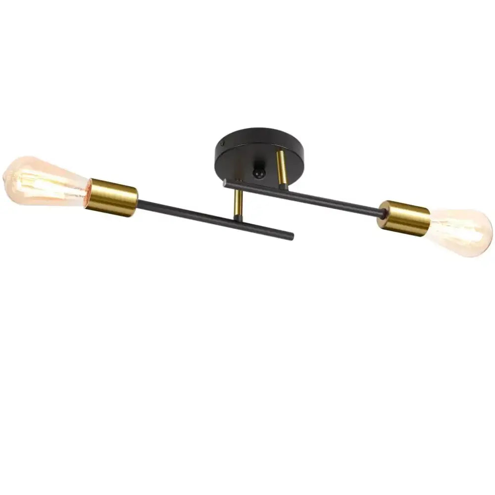 Modern black & brass led sputnik chandelier – living room ceiling light