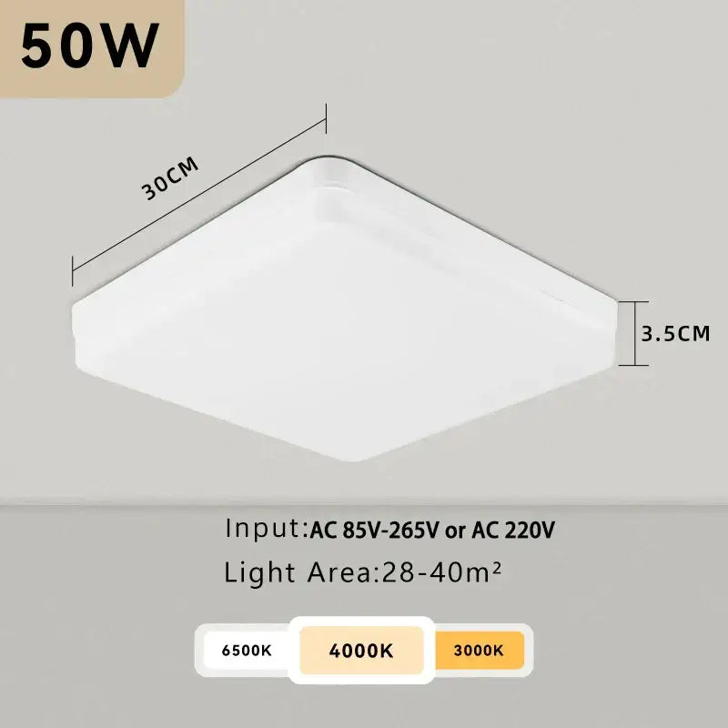 Modern white ultra thin led square ceiling light kitchen fixture