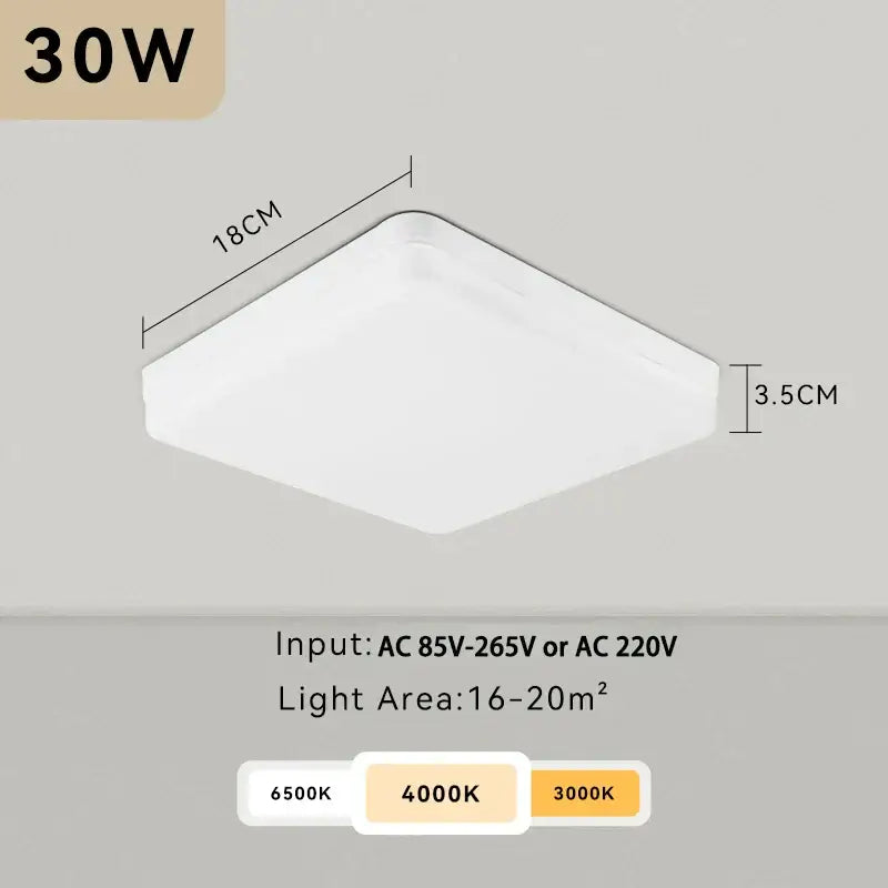 Modern white ultra thin led square ceiling light kitchen fixture
