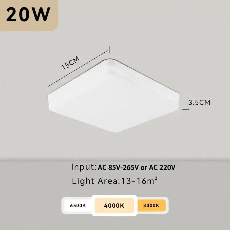 Modern white ultra thin led square ceiling light kitchen fixture