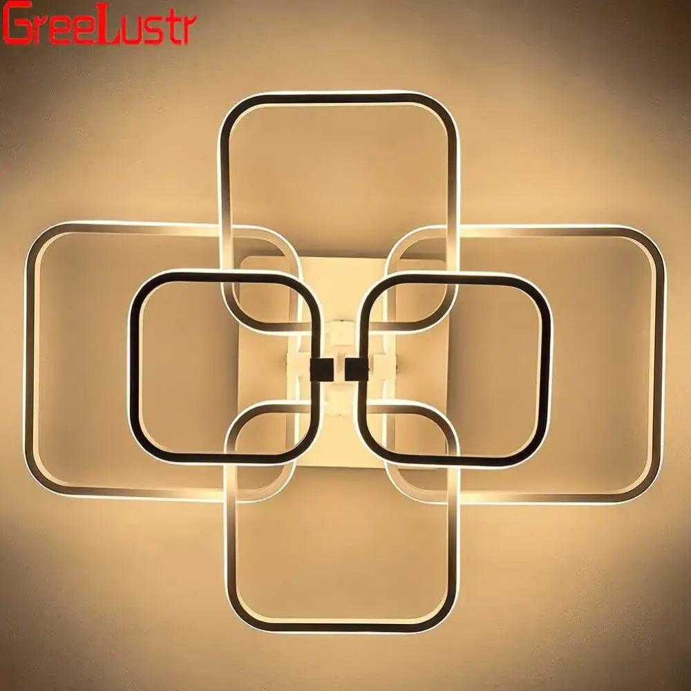 Modern white led square chandelier ceiling light for living room