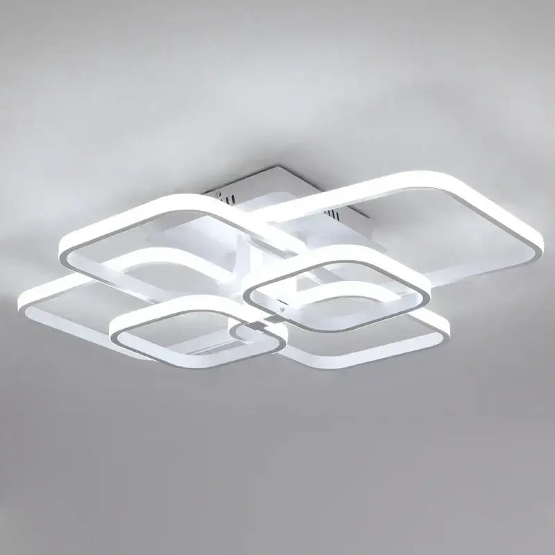 Modern white led square chandelier ceiling light for living room