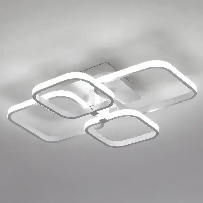 Modern white led square chandelier ceiling light for living room
