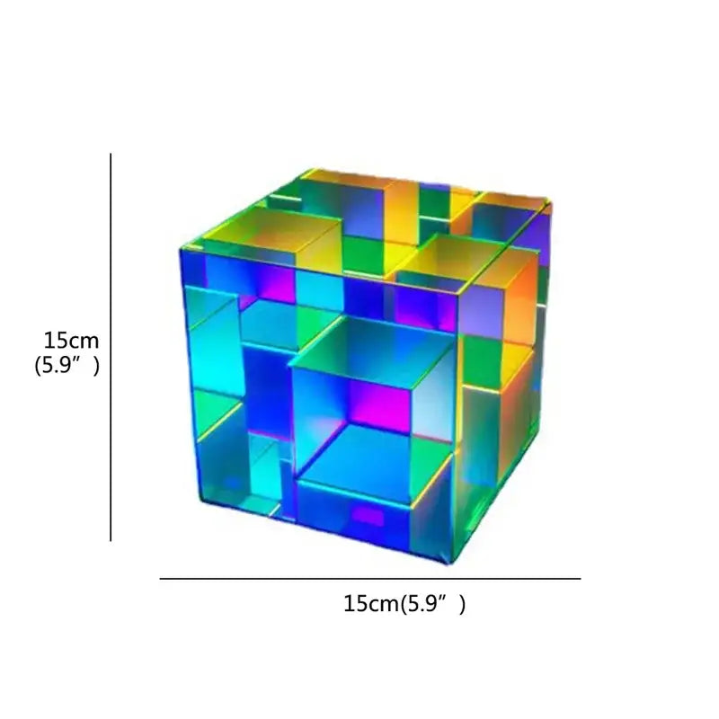 Geometric multi-colored led square color cube table lamp bedroom