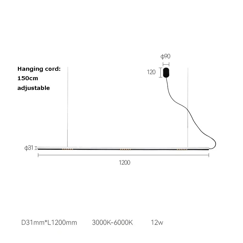Modern minimalist white & black led square sensor chandelier living room
