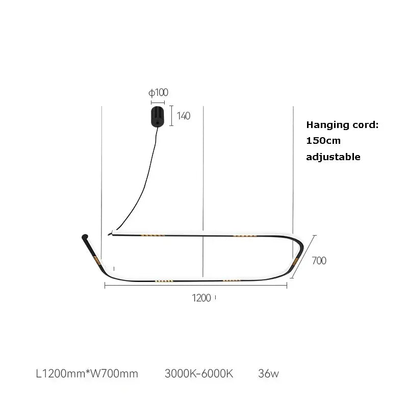 Modern minimalist white & black led square sensor chandelier living room