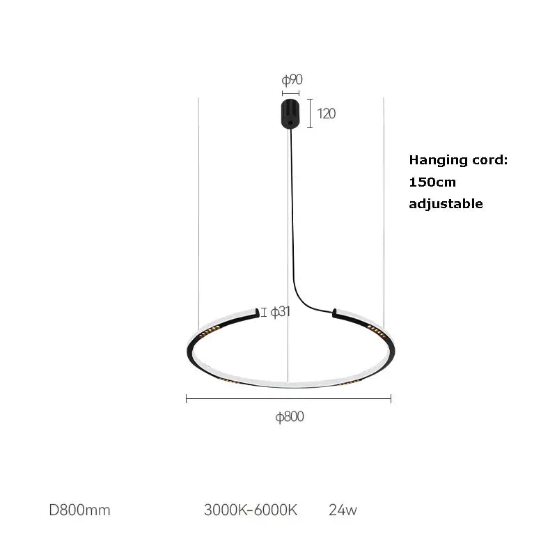 Modern minimalist white & black led square sensor chandelier living room