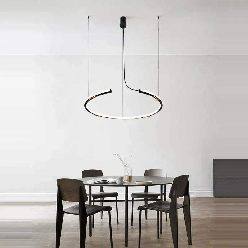 Modern minimalist white & black led square sensor chandelier living room
