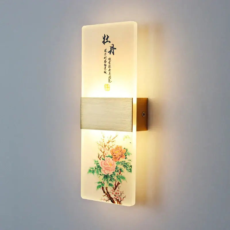 Modern plum blossom led square wall lamp for corridor and hotel