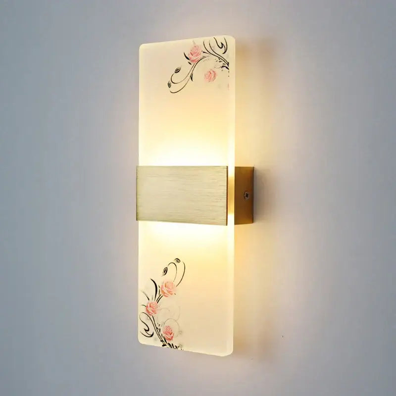 Modern plum blossom led square wall lamp for corridor and hotel
