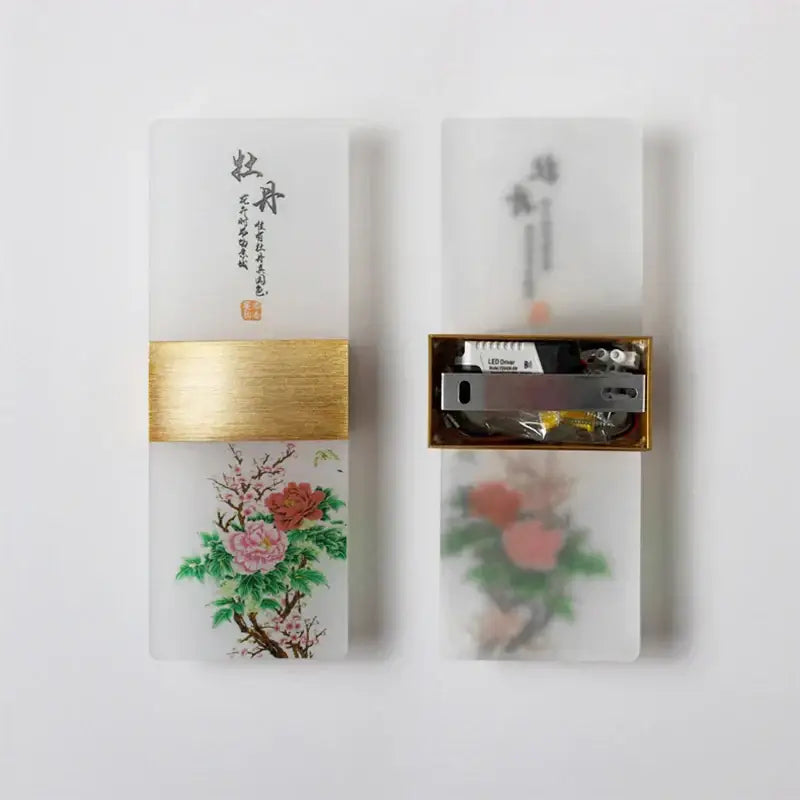 Modern plum blossom led square wall lamp for corridor and hotel