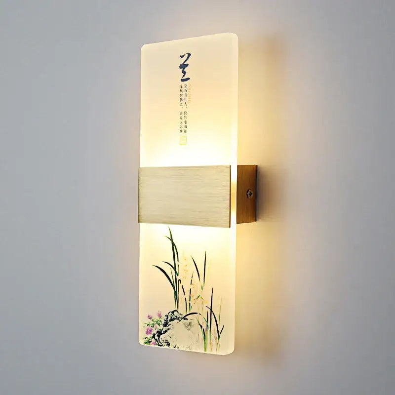 Modern plum blossom led square wall lamp for corridor and hotel