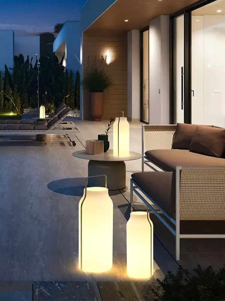Minimalist stainless steel led lawn light outdoor garden lantern