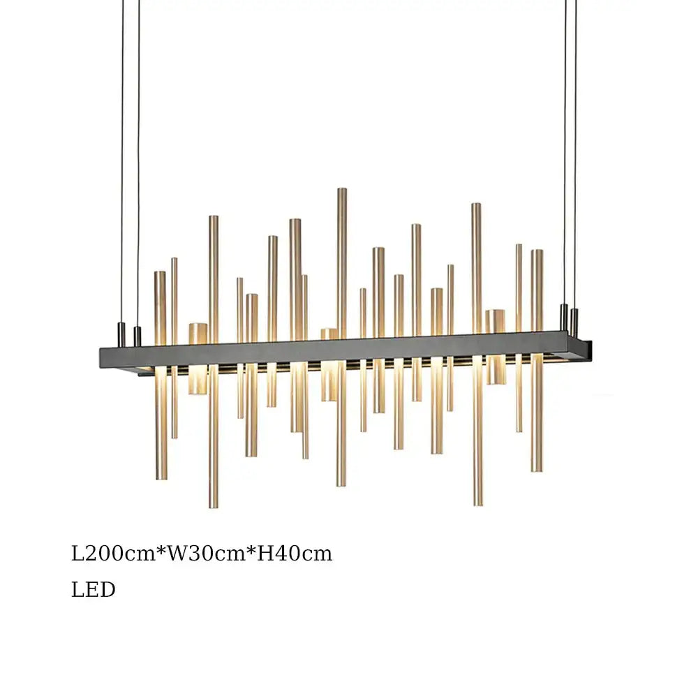 Modern geometric silver stainless steel led pendant light living room