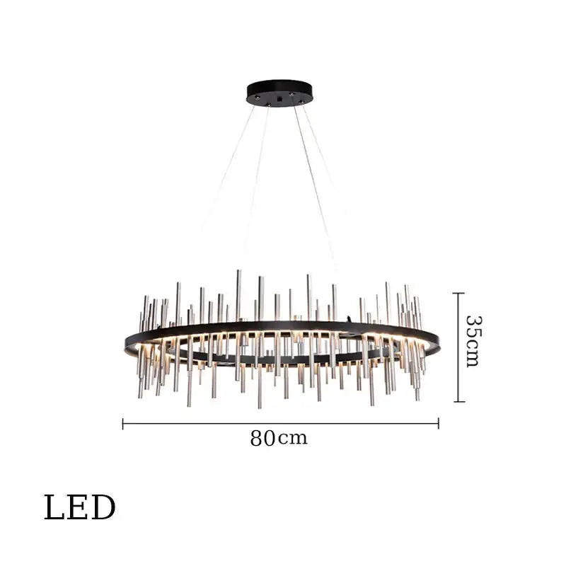 Modern geometric silver stainless steel led pendant light living room