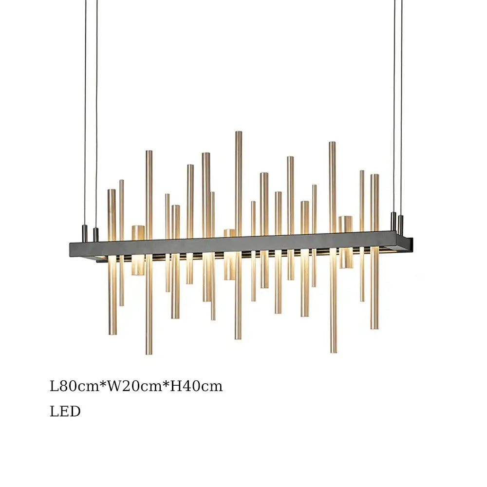 Modern geometric silver stainless steel led pendant light living room