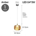 Modern amber & clear led stair chandelier dining room glass orb light