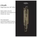 Modern black & gold led stair chandelier living room geometric light