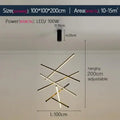 Modern black & gold led stair chandelier stairwell geometric light