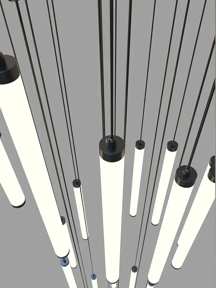 Modern minimalist black led staircase chandelier hallway light