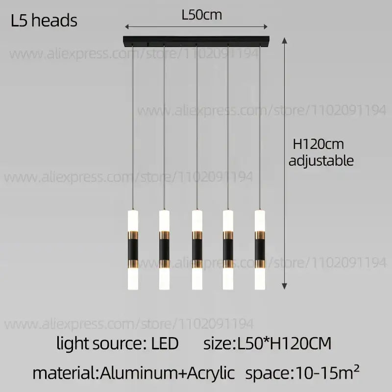 Modern black & gold led staircase chandelier staircase pendant light