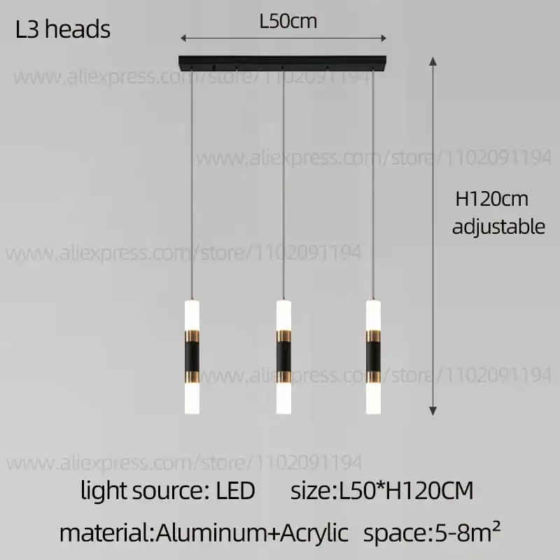 Modern black & gold led staircase chandelier staircase pendant light