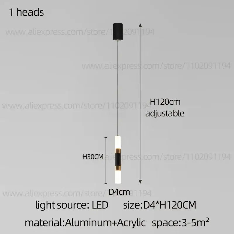 Modern black & gold led staircase chandelier staircase pendant light