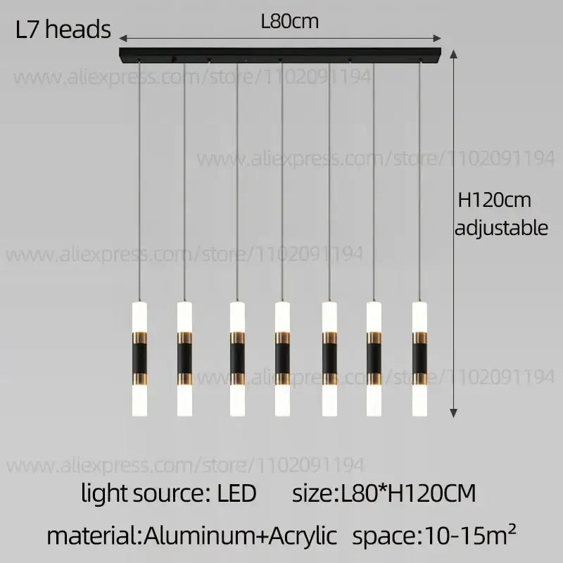 Modern black & gold led staircase chandelier staircase pendant light