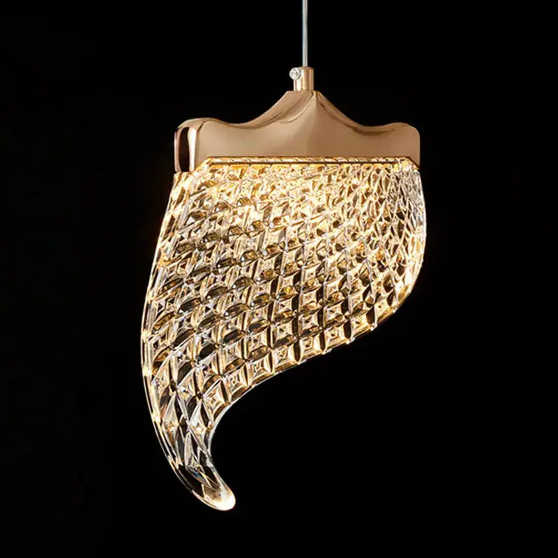 Modern golden shell decorbites led staircase chandelier dining room