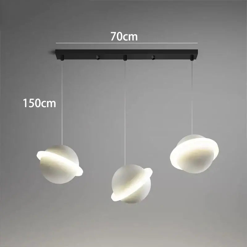 Modern white planetary led staircase chandelier living room pendant