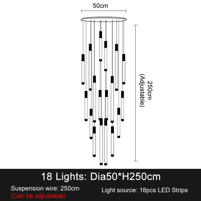 Modern white and gold led staircase chandeliers for living room