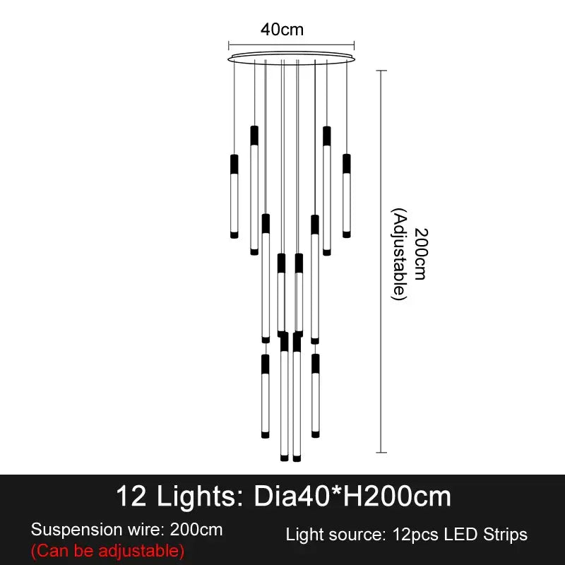 Modern white and gold led staircase chandeliers for living room