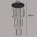 Modern black circular led staircase chandeliers living room pendant