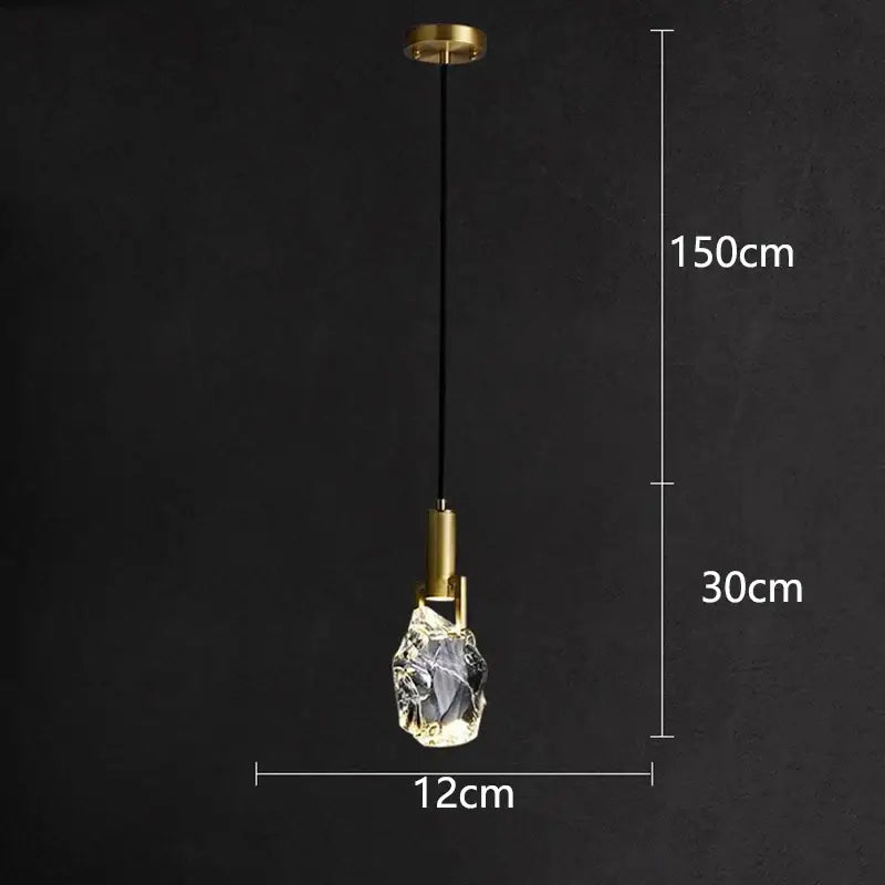 Modern gold crystal led staircase chandeliers living room pendant light