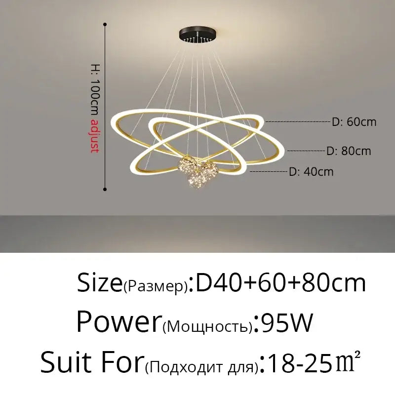 Modern black & white led star chandelier living room light