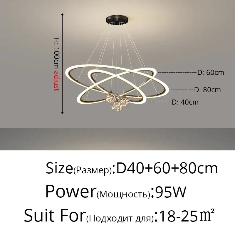 Modern black & white led star chandelier living room light