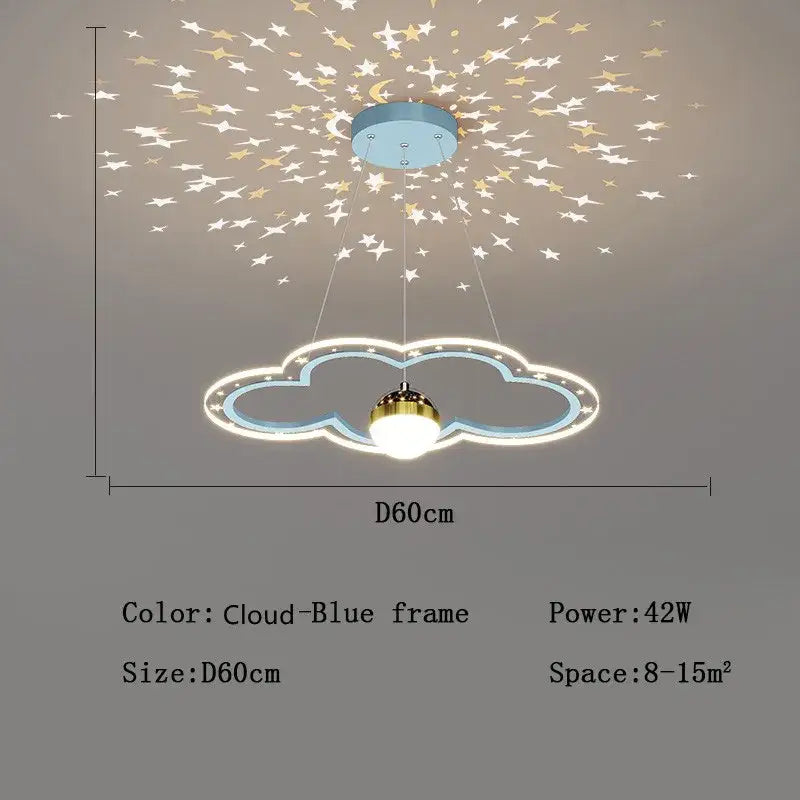 Pink & white decorbites led star chandelier bedroom cloud light
