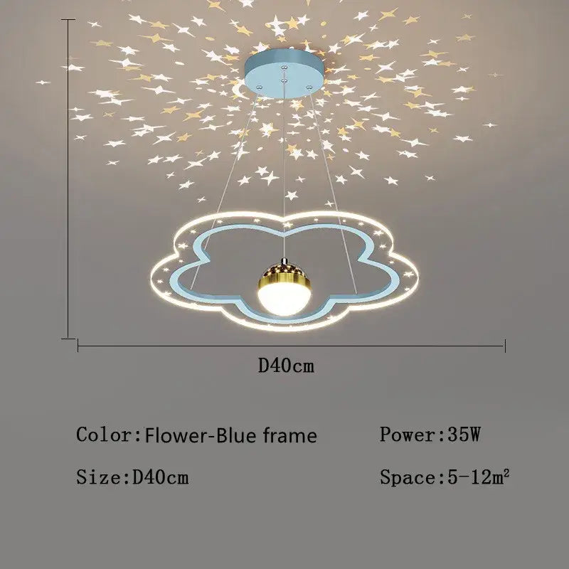 Pink & white decorbites led star chandelier bedroom cloud light