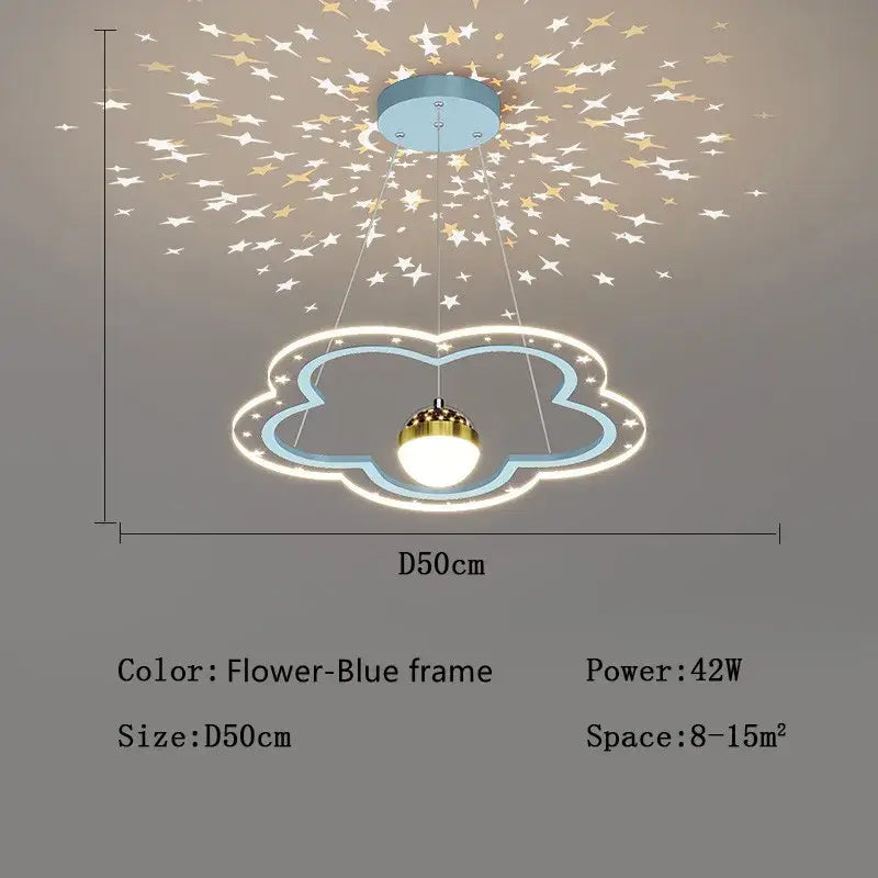 Pink & white decorbites led star chandelier bedroom cloud light