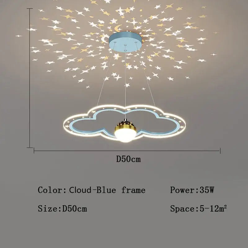 Pink & white decorbites led star chandelier bedroom cloud light