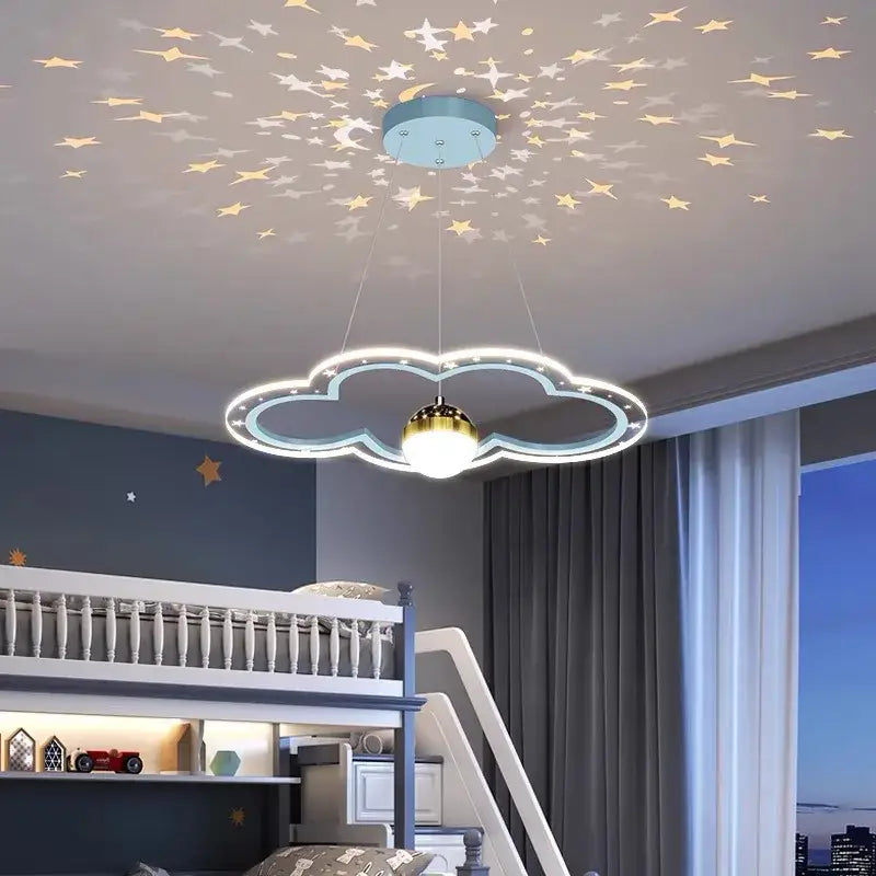 Pink & white decorbites led star chandelier bedroom cloud light