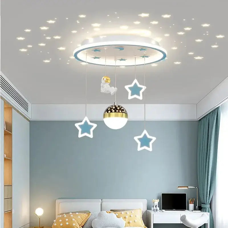 Pink & white decorbites led star chandelier bedroom cloud light