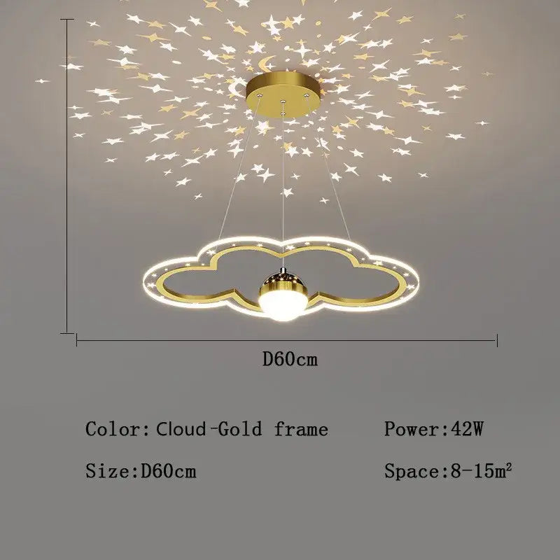 Pink & white decorbites led star chandelier bedroom cloud light