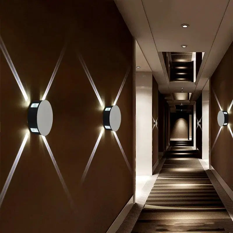 Modern geometric led star wall light for bar and corridor decor