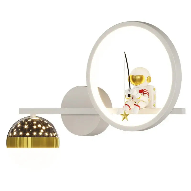 Modern gold & black astronaut led star wall light bedroom decor
