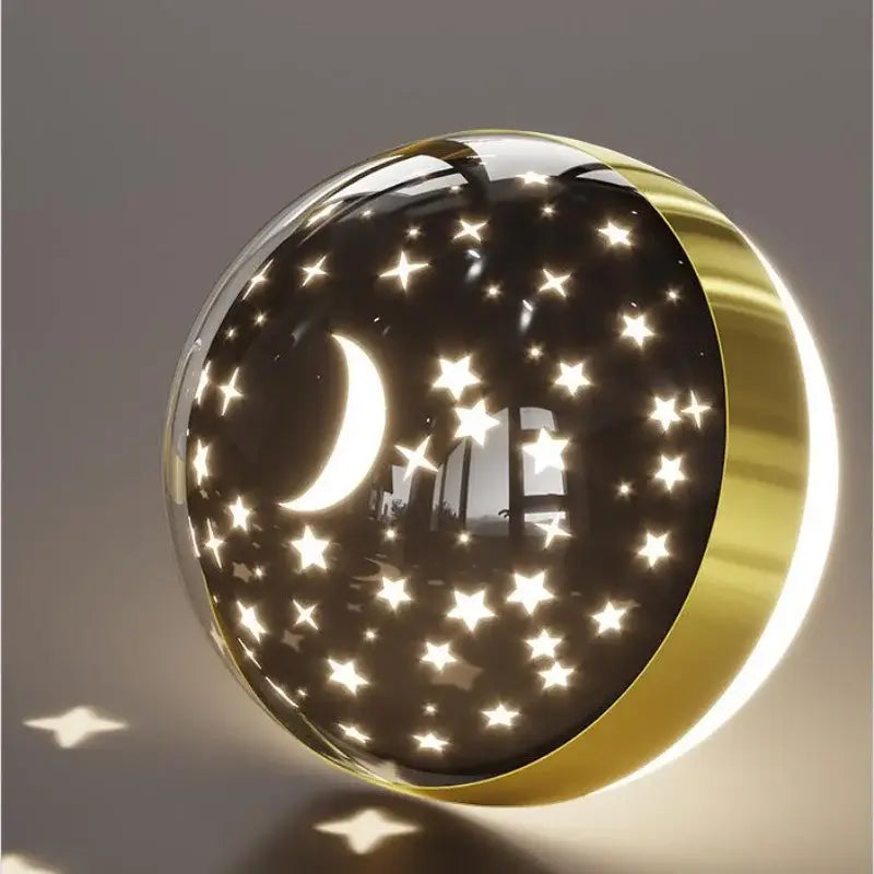 Modern gold & black astronaut led star wall light bedroom decor
