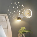 Modern gold & black astronaut led star wall light bedroom decor