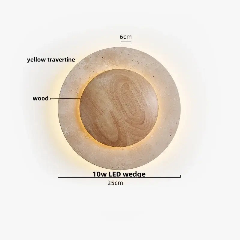 Modern yellow stone clock wall lamp bathroom backlight mirror light