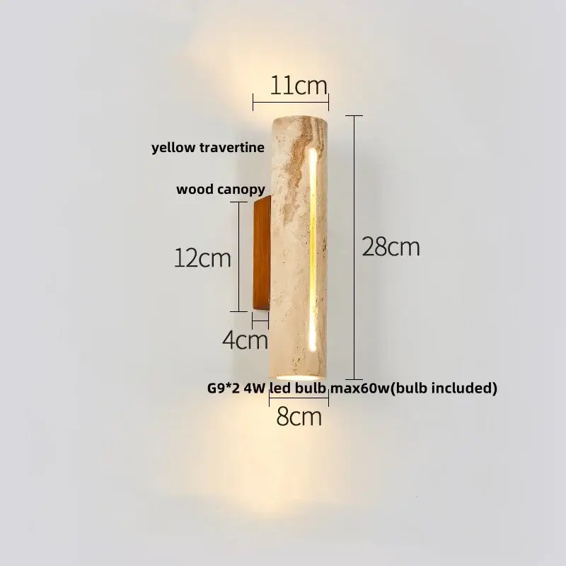 Modern yellow stone clock wall lamp bathroom backlight mirror light