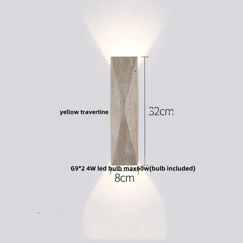 Modern yellow stone clock wall lamp bathroom backlight mirror light